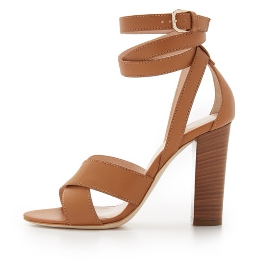 Club Monaco tan leather Valencia strappy platform heel sandals - 36.5 (US 6.5)